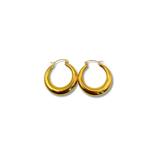 18K Gold PVD plated chunky hoop earrings